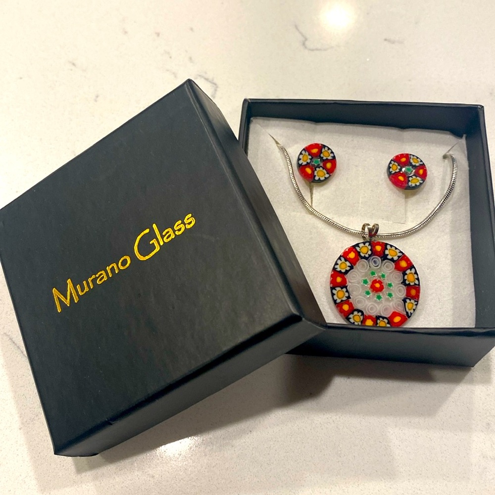 Original Murano Glass Millefiori Pendant Original Murano Glass Jewelry